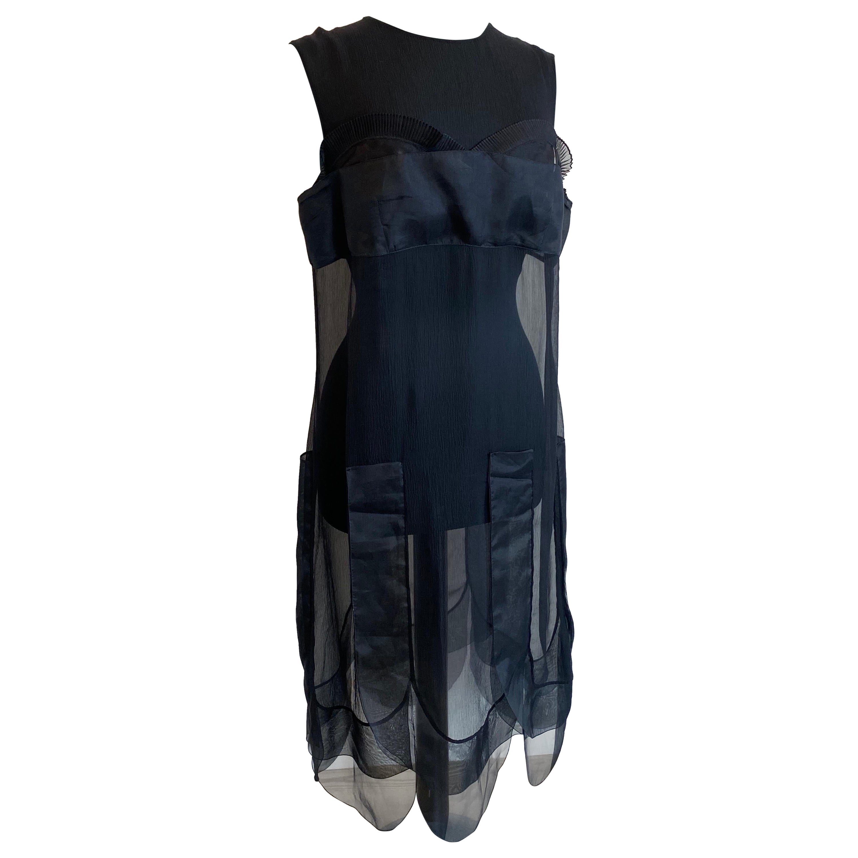 Prada trasparent silk dress For Sale