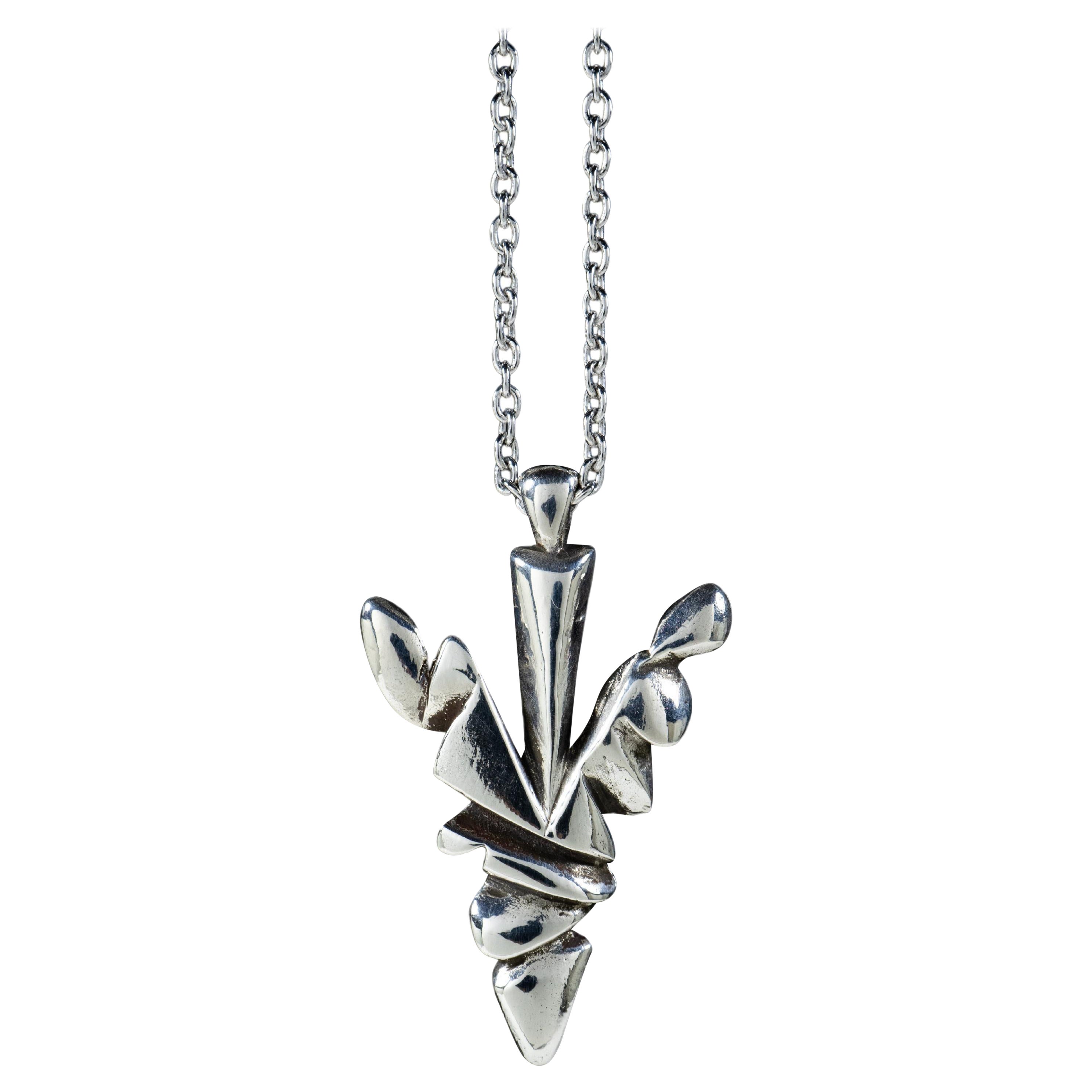 Arrowhead (14K Solid White Gold Pendant) by Ken Fury For Sale