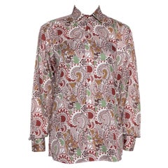 Etro Taupe Floral Paisley Print Cotton Long Sleeve Shirt S