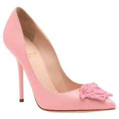 New Versace Palazzo Powder Pink Leather Pumps 39 - 9 at 1stDibs | pink ...