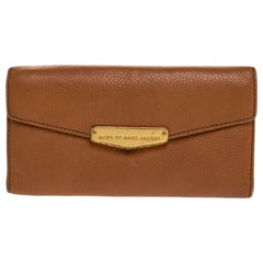 Used Marc by Marc Jacobs Tan Soft Leather Flap Trifold Continental Wallet
