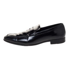 Tod's Black Leather Penny Slip On Loafers Size 40