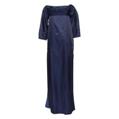 Kenzo Maxi Vestido de Mezcla de Algodón Azul Marino S