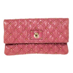 Marc Jacobs Clutch Eugenie in pelle con borchie rosa