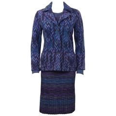 Retro 1990's 3 Piece Missoni Skirt Suit With Matching Sweater