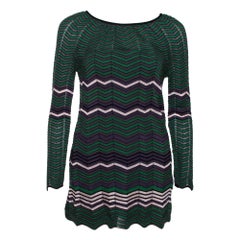 M Missoni Green Pointelle Knit Long Sleeve Top S