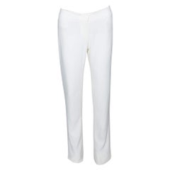 Alexander McQueen Pantalon droit en crêpe crème M.