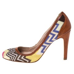 Missoni Multicolor Patterned Knit Fabric Pumps Size 38