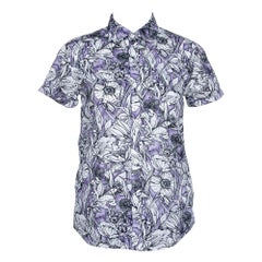 Gucci Purple Floral Print Cotton Short Sleeve Shirt S