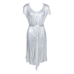 Joseph Metallic Silver Draped Front Mini Dress S