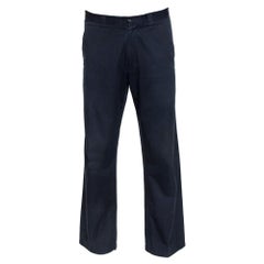 Etro Pantalon droit en coton bleu nuit XL