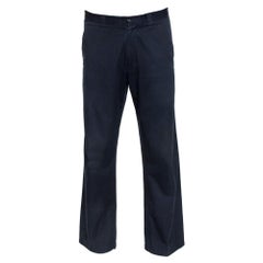 Etro Mitternachtsblaue Hose mit geradem Bein aus Baumwolle XL