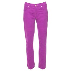 The Collective Versace Collection Purple Cotton Embroidered Pocket Detail Jeans M.