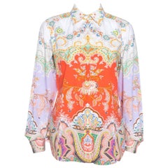 Etro Multicolor Paisley bedrucktes Baumwollhemd mit Knopfleiste M