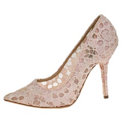 Dolce & Gabbana Beige Lace Pointed Toe Pumps Size 38