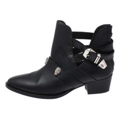 Philipp Plein - Stivaletti con dettaglio teschio in pelle nera - misura 37