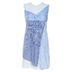Used Victoria Victoria Beckham White Paneled Cotton Overlay Mini Dress S