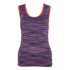 M Missoni Multicolor Knit Contrast Trim Sleeveless Tank Top M