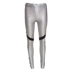 Just Cavalli Metallic Patched Stretch Knit Leggings M