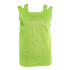 M Missoni Neon Green Mesh Knit Sleeveless Tank Top M