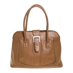 Tod's Tan Leather Buckle Satchel