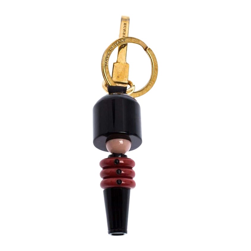 Burberry Black and Red Royal Guard Gold Tone Bag Charm