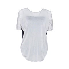 Armani Collezioni Grey Knit Contrast Back Detail Short Sleeve Top S