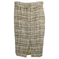 Used Chanel 6K$ Beige Ribbon Tweed Skirt