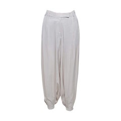 Alexander McQueen - Pantalon ballon en soie lustrée crème S 