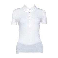 Max Mara Weißes T-Shirt mit Jersey-Kragen M