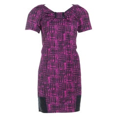 Marc By Marc Jacobs Magenta Printed Cotton Blend Canvas Dress S