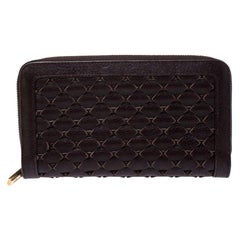 Chopard Brown Woven Leather Zip Around Continental Wallet