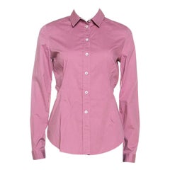 Burberry Brit Pink Stretch Cotton Button Front Shirt S