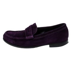 Used Dsquared2 Purple Suede Penny Loafers Size 40.5
