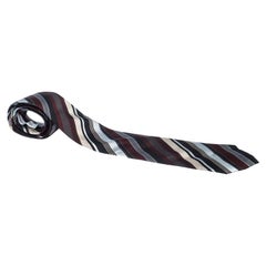 Dolce & Gabbana Diagonal Striped Pattern Silk Jacquard Traditional Tie