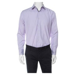 Boss by Hugo Boss Lilac Pinstriped Cotton Joey Shirt L
