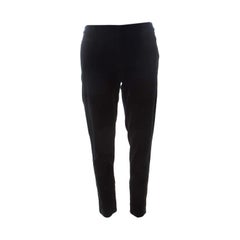 Miu Schwarze Samt Stretch-Hose mit Knöchel Reißverschlussdetails L