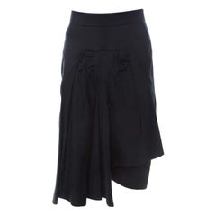 Sonia Rykiel jupe noire en soie mélangée avec nœud sur le devant, taille L