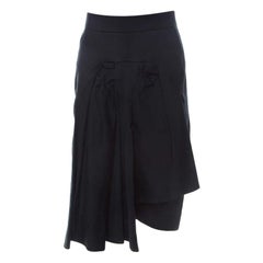 Sonia Rykiel Black Silk Blend Front Bow Detail Skirt L