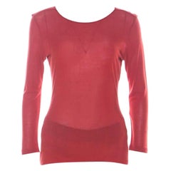 Gucci Rust Red Knit Long Sleeve Top M 