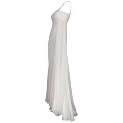 UNWORN Versace Silk Chiffon Crystal Grecian Meander Bridal Wedding Gown Dress 38