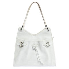 Lancel White Leather Shoulder Bag