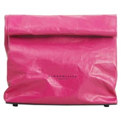 Simon Miller Pink/Black Leather Small Lunch Bag Clutch
