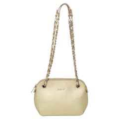Dkny Gold Leder Dome Kette Umhängetasche