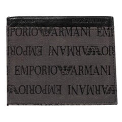 Emporio ARMANI Porte-cartes en cuir gris/noir