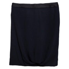 Emporio Armani Black Crepe Draped Knot Detail Mini Skirt S
