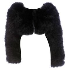 Gucci by Tom Ford SS 2004 Black Marabou Feather Bolero Jacket 8