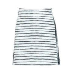 Tory Burch Bicolor Striped Leather Sorrel Skirt M