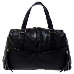 Cole Haan Schwarze Ledertasche mit Fronttasche