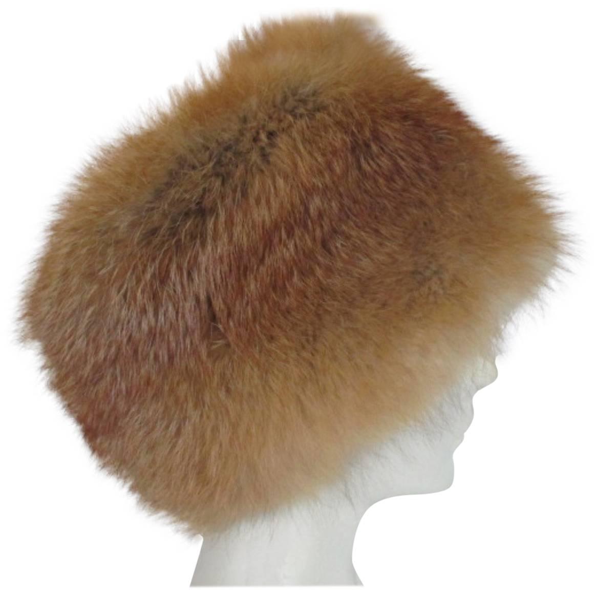 Red fox fur hat